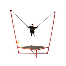 에어 방방 트램폴린 바운스 직사각 트램펄린 덤블링, C_ 전기 권선 로프 접는 레드색