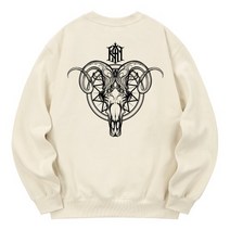 남자 여자 맨투맨 스웨트 셔츠 칸6312 KMC0025 숭배 기모 - 크림