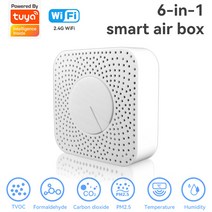 이산화탄소경보기Tuya Wifi/Zigbee 스마트 에어 박스 CO2 공기 품질 모니터 온도 습도 측정기 센서 VOC 가, 01 1pcs