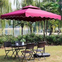 특대형 고급 야외 사각 파라솔 대형 그늘막 옥상 정원 용 꺽임 낚시 해변 비치 캠핑 횡단보도, 물통받침대