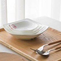 본차이나 꽃무늬 사각 반찬 나물 그릇 찬기, 라피네 사각쿠프4.5 5p