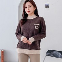 아나카프리 아나카프리 하프 언밸런스 이니셜 모크넥 풀오버 니트_CPG2WPO005M