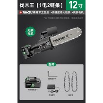 미니 전기톱 안전 무선 전동 체인톱 스위스 Tanzu 충전식 전기 톱 가정용 소형 휴대용 전기 리튬 이온 체인 톱 야외 벌목 톱질 목각 나무 인공물, Lumberjack - 12인치 브러시리스 모터