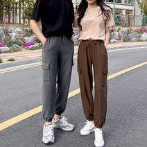 데일리브 1+1 여성용 카고 스판 밴딩 조거팬츠