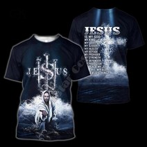 예수님 그리스도 PLstar Cosmos Christian olic Jesus R Streetwear 3DPrint Summer Casual Funny T-shirts, 08 T-shirts_02 S