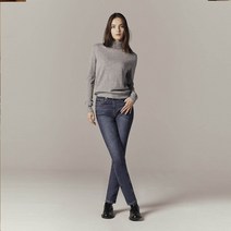 [지오다노] 412940 여성 히든풀밴딩 슬림 일자 기모 청바지 (장희령착용) 05412940