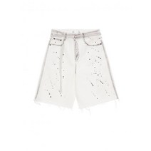 [빠른출고]/마뗑킴 마틴킴 PAINTING HALF DENIM PANTS IN WHITE