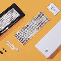 무접점키보드 저소음적축 적축 게이밍 레고키보드 Aigo A100 게임용 기계식 키보드 2.4G 무선 USB 타입-c, 한개옵션2, 02 A100 White, 02 노란색 스위치