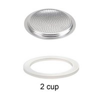 에스프레소추출기 커피 고무 링 가스 켓 세트 유연한 와셔 반지 컵에 대 Replacenent Moka Pot 프레소 메이, 02 2 cup sieve