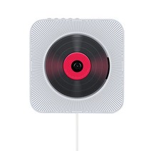 시디플레이어 벽걸이cd플레이어 벽 장착형 cd 플레이어 서라운드 사운드 fm 라디오 블루투스 usb mp3 디스크 휴대용 음악 플레이어 원격 제어 스테레오 스피커 홈, 협력사, 하얀색
