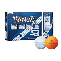 볼빅 TOUR S3 V-FOCUS 투어 V포커스 3피스 12구 팔토시 증, 오렌지+팔토시