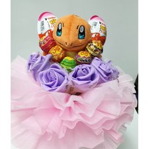 안산 플라워마트 포켓몬 꼬부기인형 파이리인형 킨더조이 사탕꽃다발, 파이리핑크