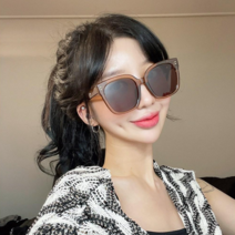 VANANA2 여성 자외선차단 오버프레임 브라운 틴트 선글라스