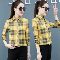 뉴타임즈 여자 긴팔 체크 셔츠 M098Z