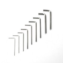 육각볼트 전산볼트 스텐볼트 육각렌치볼트 nindejin 2-20pcs l 모양의 키 알렌 0.9mm 1.5mm 2mm 2.5mm 3mm 4mm 5mm 6mm 8mm 탄소강 키, 니켈 도금, 6mm 5개