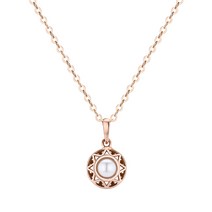 14k 블링 6월 탄생석 진주 목걸이