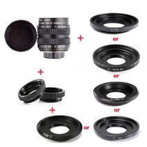 Fujian 35mm f/1.7 APS-C CCTV 렌즈 + 어댑터 링 2 매크로 NEX FX M4/3 NIKON1 EOSM 미러리스 카메라