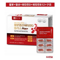 철분 엽산 비타민 D B12 구리 60캡슐 철분제 임산부 성장기 어린이 추천, 1개
