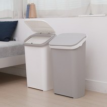 허브 원터치 다용도 휴지통 20L, 화이트+그레이, 1개