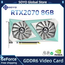 그래픽카드 채굴 Soyo rtx2070 8gb gddr6 256bit 12nm nvidia for desktop pc 컴퓨터 지원 마이닝 gpu 게임용 비디오 카드