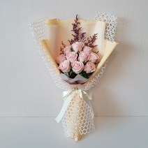 늘솜아뜰리에 변함없는사랑 비누장미 10송이 꽃다발 조화 꽃다발, 연핑크