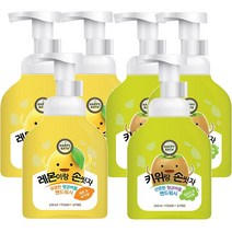 해피바스 1+1구성! 향균버블 핸드워시 250ml 레몬이랑 손씻자+키위랑 손씻자, 3세트