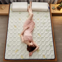 자충에어매트 캠핑에어침대 발포매트 차박 트렁크 에어 UVR 태국 천연 라텍스 매트리스 니트 폼 메모리 호텔 가정용 두꺼운 필링 방지 더블 침대 풀 사이즈, 4.90x190cm - Thickness 4cm-NO-