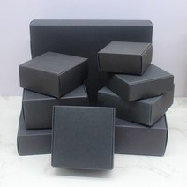크라프트박스5Pcs 스퀘어 화이트/크래프트/블랙 포장 상자 웨딩 파티 부탁 용품 수제 비누 초콜릿 비행기, 03 black_06 8x6x2.2cm