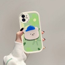 스마트폰 그립팝 거치대 에폭시그립톡 스마일 스마트톡 악세사리 아크릴톡 3M 이지그립 캐릭터 톡홀더, 밀크