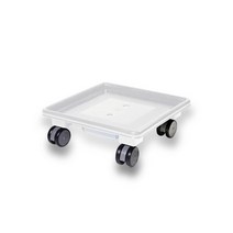 편한급수 물받침 화분받침대 사각중형 화분소품 이동식선반, 블랙