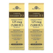 솔가 액상 비타민D3 비타민디3 천연 오렌지향 125mcg(5 000IU) 59ml 2개 콜레카시페롤 리퀴드