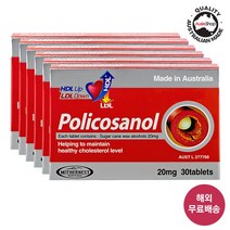 마더네스트 폴리코사놀 20mg 30정 6박스 (사은품 증정) 사탕수수 왁스알코올 호주 건강기능식품, 6개