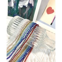 1mm 크리스탈 비즈 유광 베이직 AB시리즈 12종 컬러 구슬 마스크 스트랩 비즈 공예재료 (1줄-약160알), 샴페인