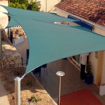 썬쉐이드 타프 그늘막 메쉬 생활방수 차양막 차광 삼각형 사각형 3M 4M 5M, 메쉬 HDPE, 삼각형 3x3x3, 크림 Cream