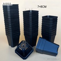 사각 7cm 투명 흰색 검은색 플분 삽목분 플라스틱 포트 10 20 40, 검 40