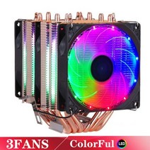 6 히트 파이프 RGB CPU 쿨러 라디에이터 사일런트 PWM 4PIN 150W 인텔 LGA 1150 1151 1155 1200 1366 2011 X79 X99 AM3 AM4 Ve, CHINA_3FANS Coloful | Fixed Co