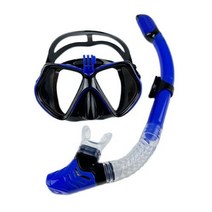 전문 스쿠버 다이빙 마스크 스노클링 세트 성인용 실리콘 스커트 김서림 방지 고글 안경 수영장 장비, blue