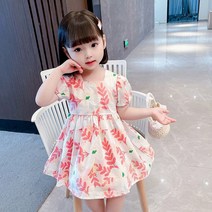 아짱 키즈여아여름신상 여아원피스 리프썸머원피스