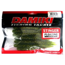 다미끼 스팅거 플로팅 4인치 배스낚시 웜, 001 GREEN PUMPKIN