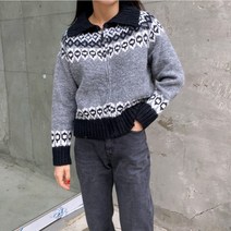 노르딕 울 니트 아우터(블랙)