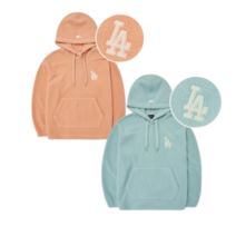 MLB 엠엘비 베이직 스몰로고 후리스 오버핏 후드티 LA다저스 라이트블루 라이트오렌지