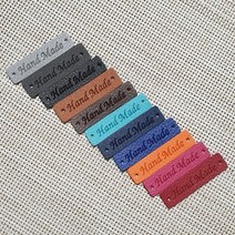 인조가죽라벨#2 - handmade사각엠보 11종, 8. 블루