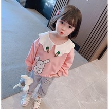 베베초롱 당일배송 여아용 여름 봄 가을 상하복 토끼 상하복세트 여아 외출 등원복 1+1 두세트