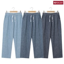 [90퍼센트] 부드러운 데님 세미 와이드 밴딩 팬츠 여성 ~99 MSP207W