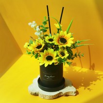 센터피스 디퓨저 개업 승진 축하 선물 돈들어오는 화분 해바라기 블루 장미 실내 방향제, 120ml, 라벤더