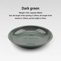 다목적 야외 에나멜 저녁 식사 접시 라운드 대용량 캠핑 홈 바비큐 음식 과일 접시, CHINA, Dark green 230mm