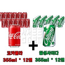 코카콜라 콜라 355mlx12캔+사이다355mlx12캔, 355ml, 1세트