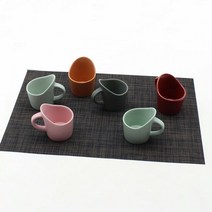 달소금 유광+무광 도자기 종이컵 홀더/받침(6color), 색상:파우더블루(유광), 단품