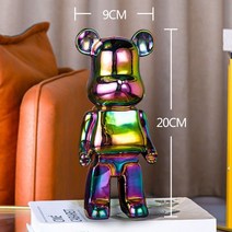 쇼파뒤 카페 인테리어 가게오픈 개업 결혼 선물 노호혼 재물복 Bear brick-동상 책상 액세서리 침실 장식 가정 및 장 럭셔리 거실 인형, [03] Bear Height 20CM