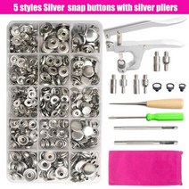 똑딱이 단추 펀치 만능 금속 스냅 버튼 Botones Bouton Pression 압력 펜치 의류코트가방가죽 공예용 재봉, SET AS